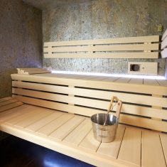 Bio sauna Modus s obkladem z přírodního kamene