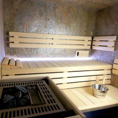 Bio sauna Modus s obkladem z přírodního kamene